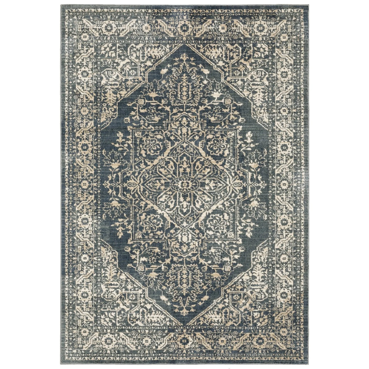 Fiona 5560A Blue/Beige Rug - Rug & Home