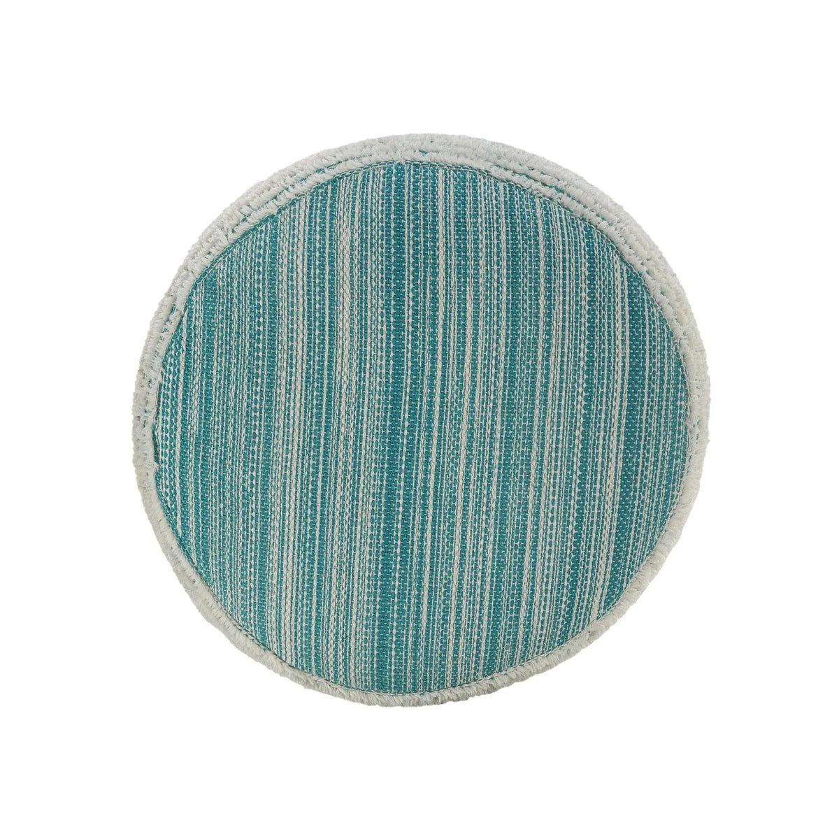 Flat Weave Lr34024 Aqua/White Pouf