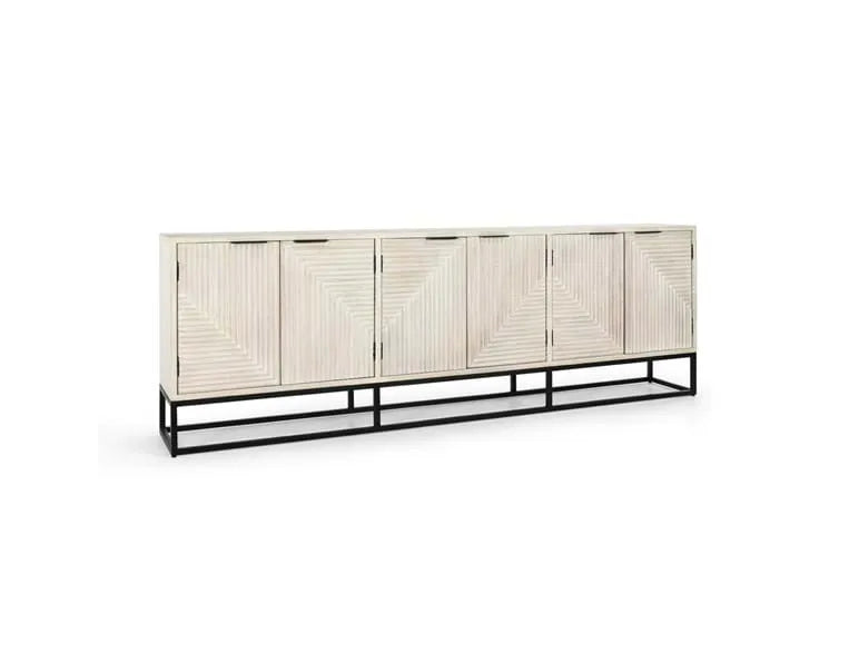 Flint 6Dr Sideboard White Wash - Rug & Home