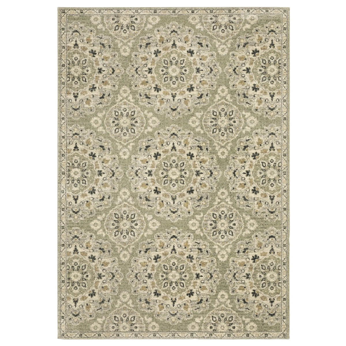 Florence 4334E Green/Ivory Rug - Rug & Home