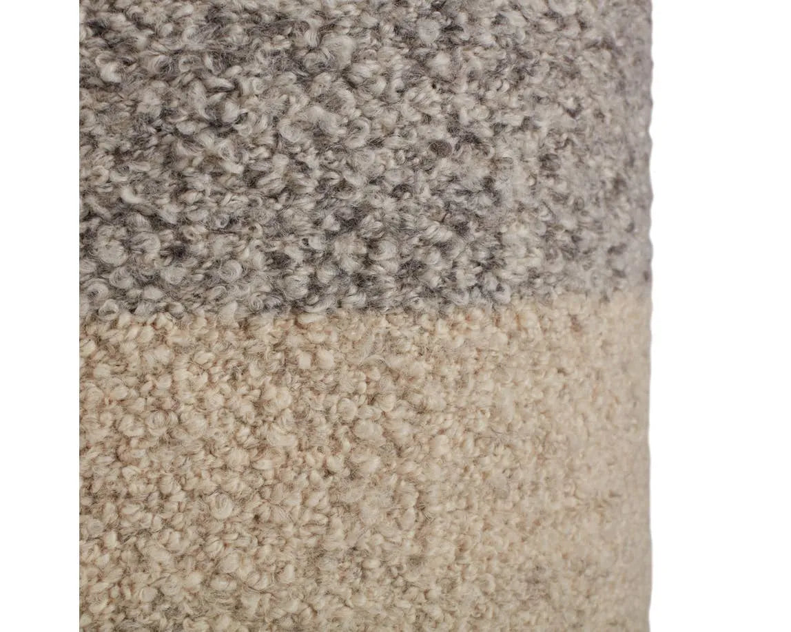 Folke FOL01 Light Grey/Cream Pouf - Rug & Home