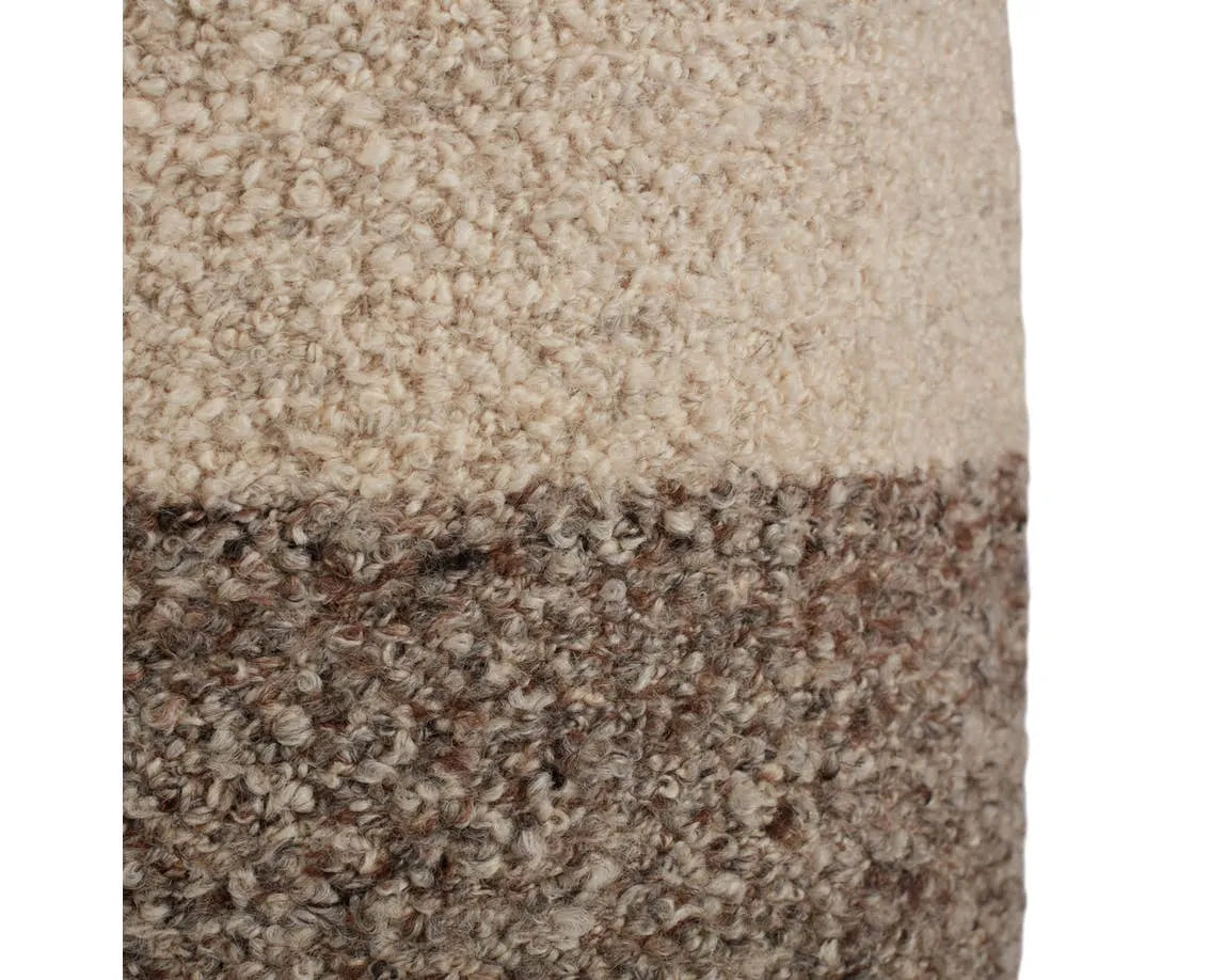 Folke FOL02 Cream/Brown Pouf - Rug & Home