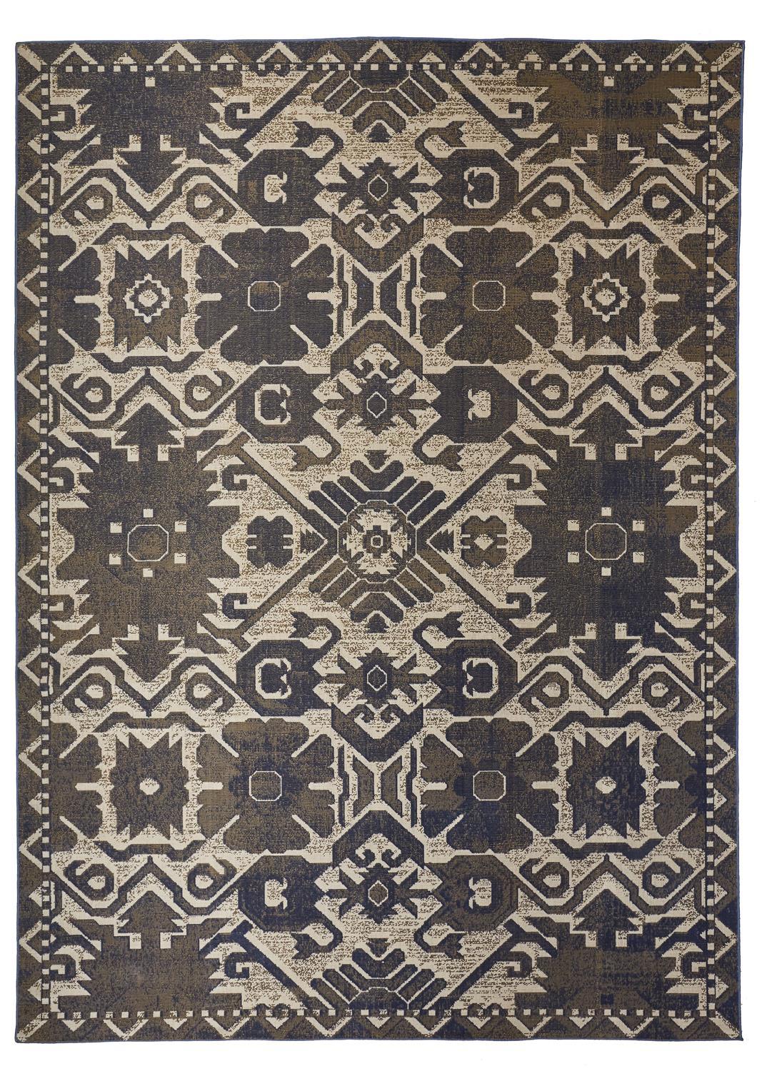 Foster 3758F Beige/Blue Rug - Rug & Home