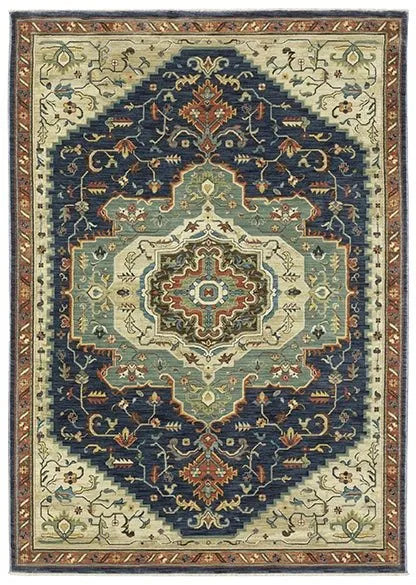 Francesca FR09F Blue/Beige Rug - Rug & Home