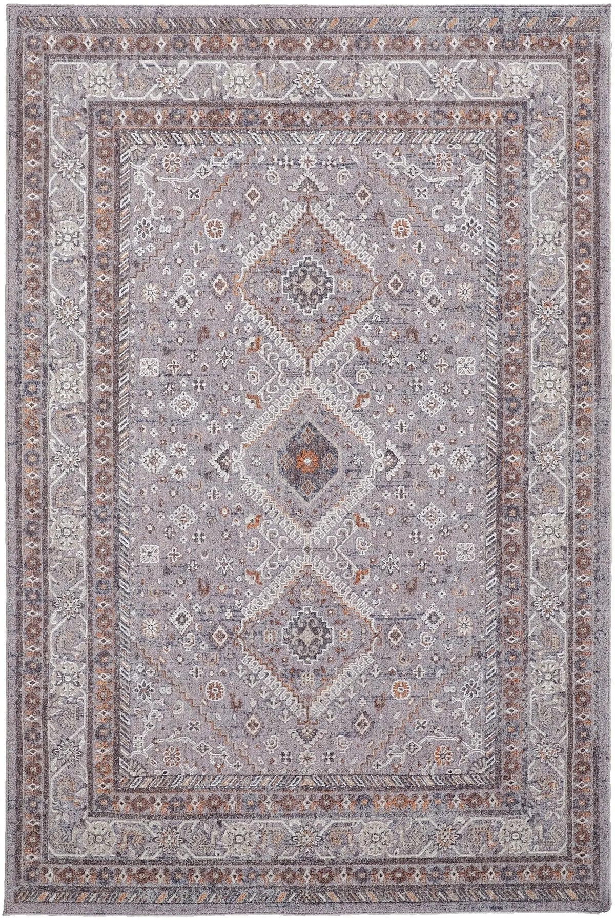 Francisco FRA39GBF Grey/Orange Rug - Rug & Home