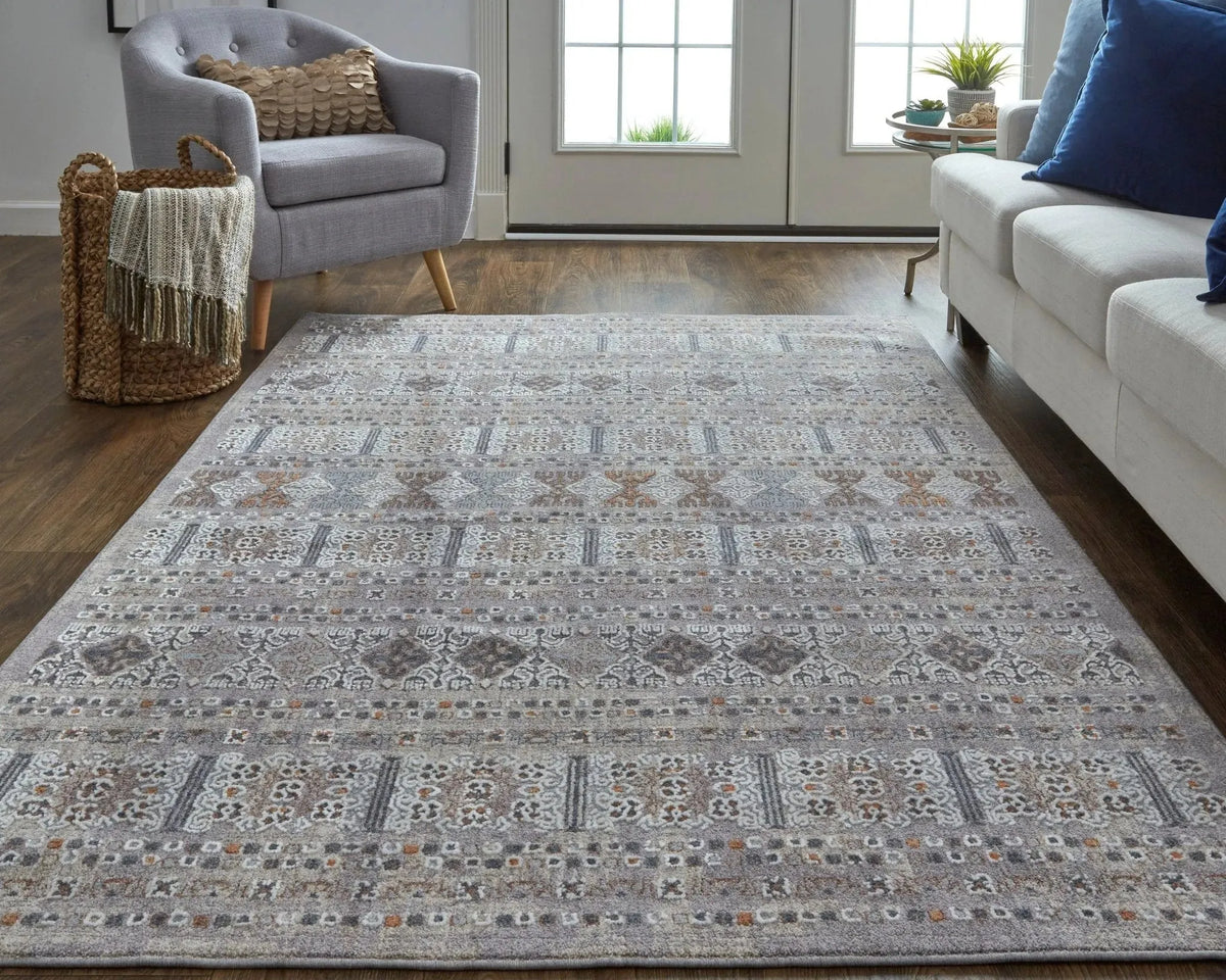 Francisco FRA39GCF Orange/Grey Rug