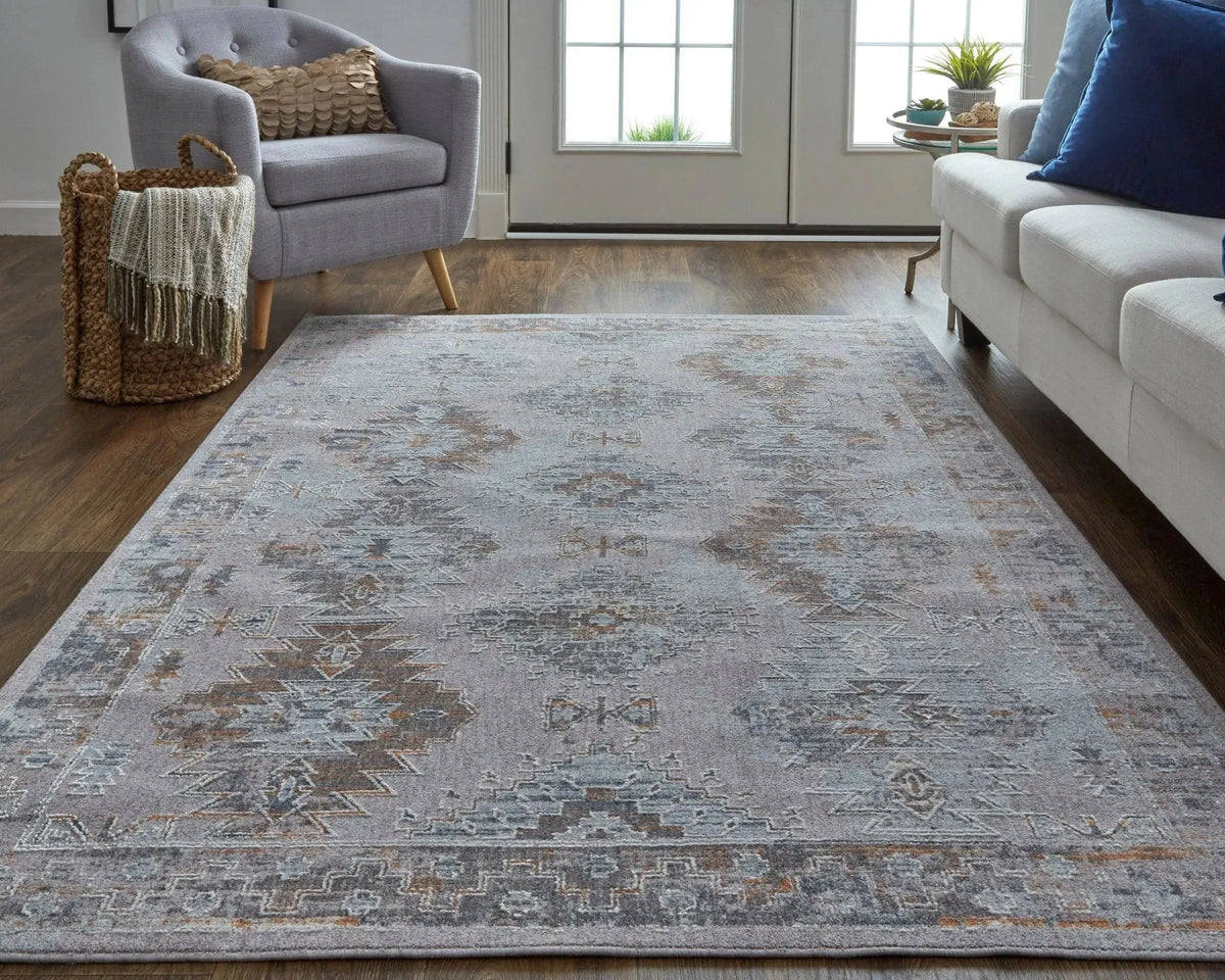 Francisco FRA39GEF Grey/Orange Rug