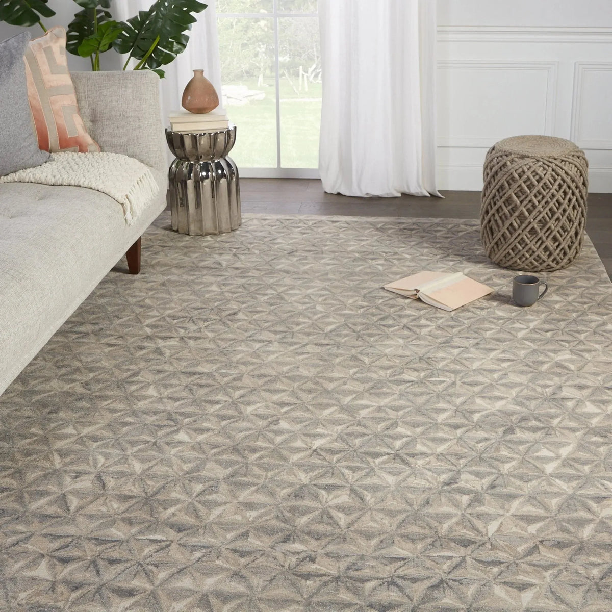 Free Verse Edge By Kavi Fvk01 Raagam Gray/Beige Rug
