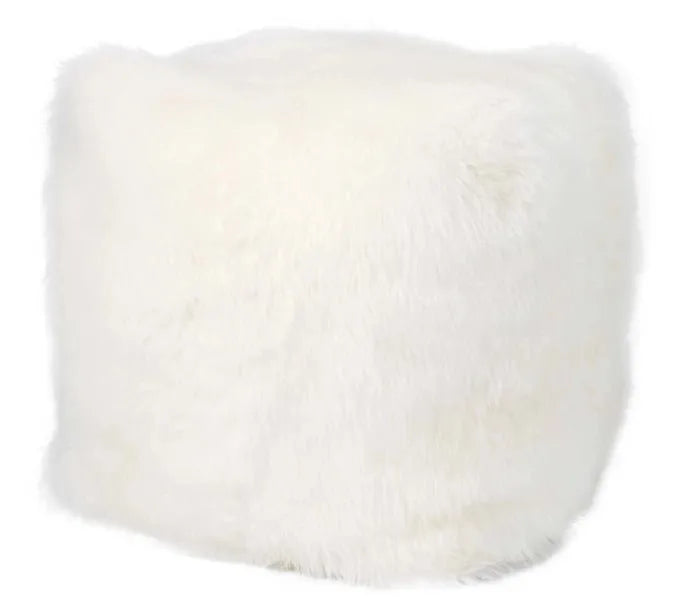 Fur FL100 White Pouf - Rug & Home