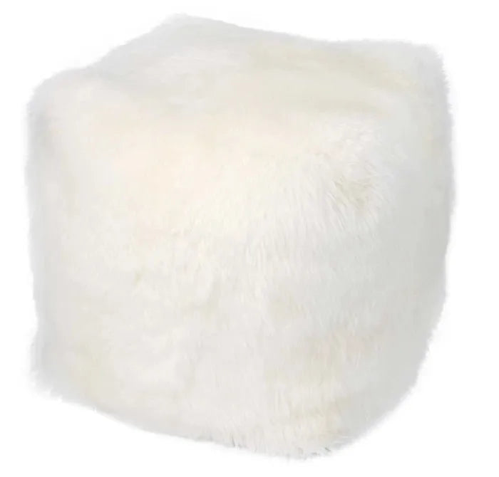 Fur FL100 White Pouf - Rug & Home