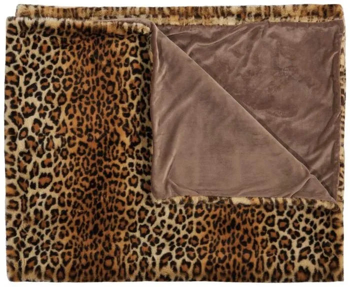 Fur FL102 Brown Throw Blanket - Rug & Home