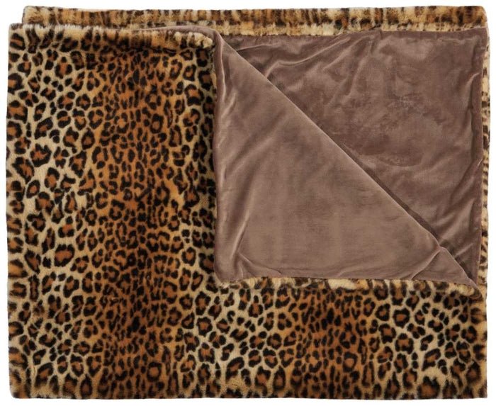 Fur FL102 Brown Throw Blanket - Rug & Home