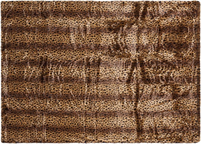 Fur N9371 Brown Throw Blanket - Rug & Home