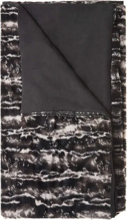 Fur N9508 Black/Silver Throw Blanket - Rug & Home