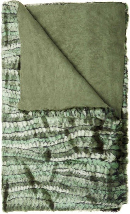 Fur N9551 Green Throw Blanket - Rug & Home