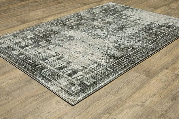 Gemini 70N Grey/Black Rug - Rug & Home