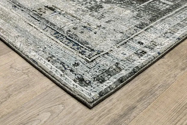 Gemini 70N Grey/Black Rug - Rug & Home