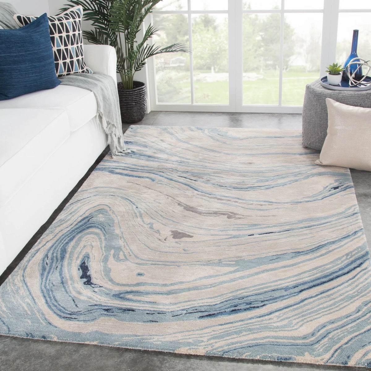 Genesis Ges22 Atha Blue/Gray Rug - Rug & Home