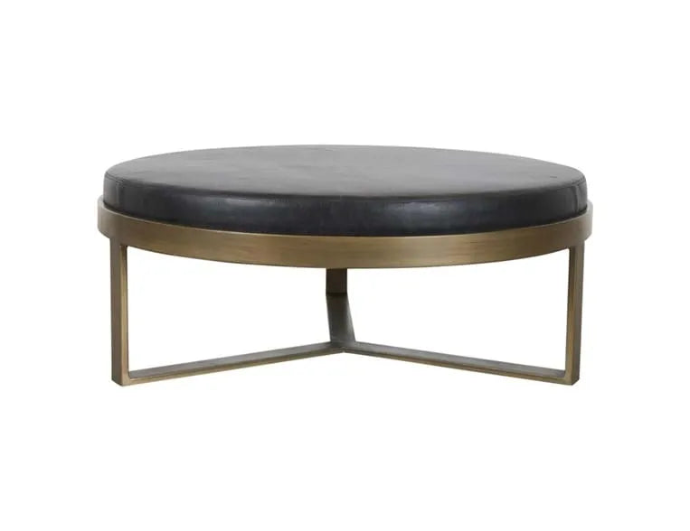 Geneva 34" Round Coffee Table Black - Rug & Home