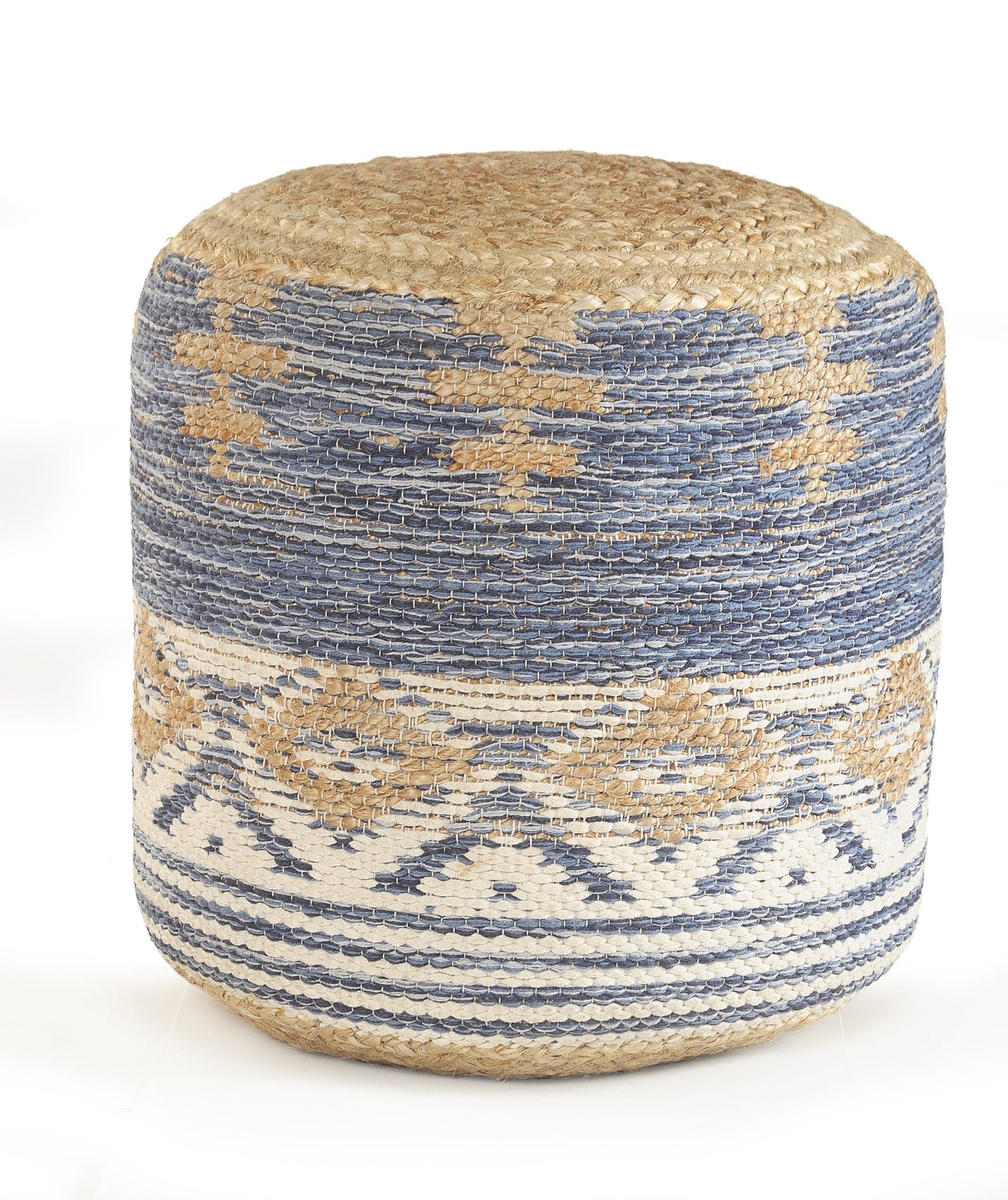 Geometric Natural Jute LR99756 Pouf - Rug & Home