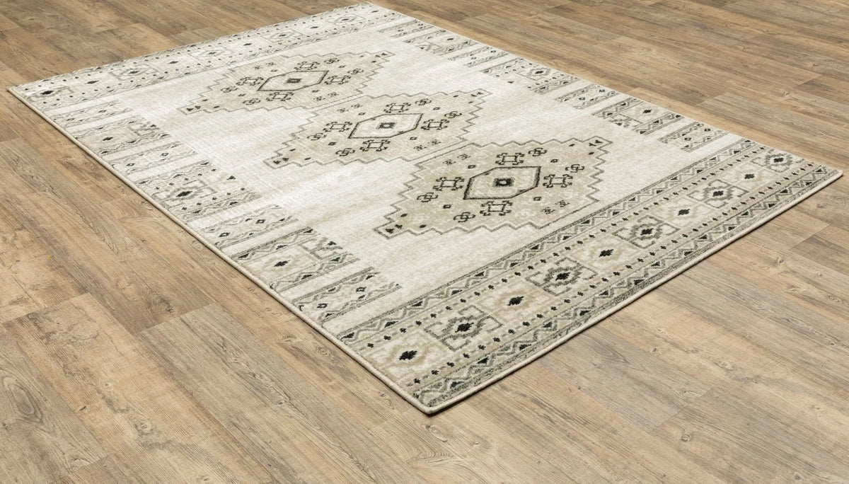 Georgia 643A Ivory/Grey Rug - Rug & Home