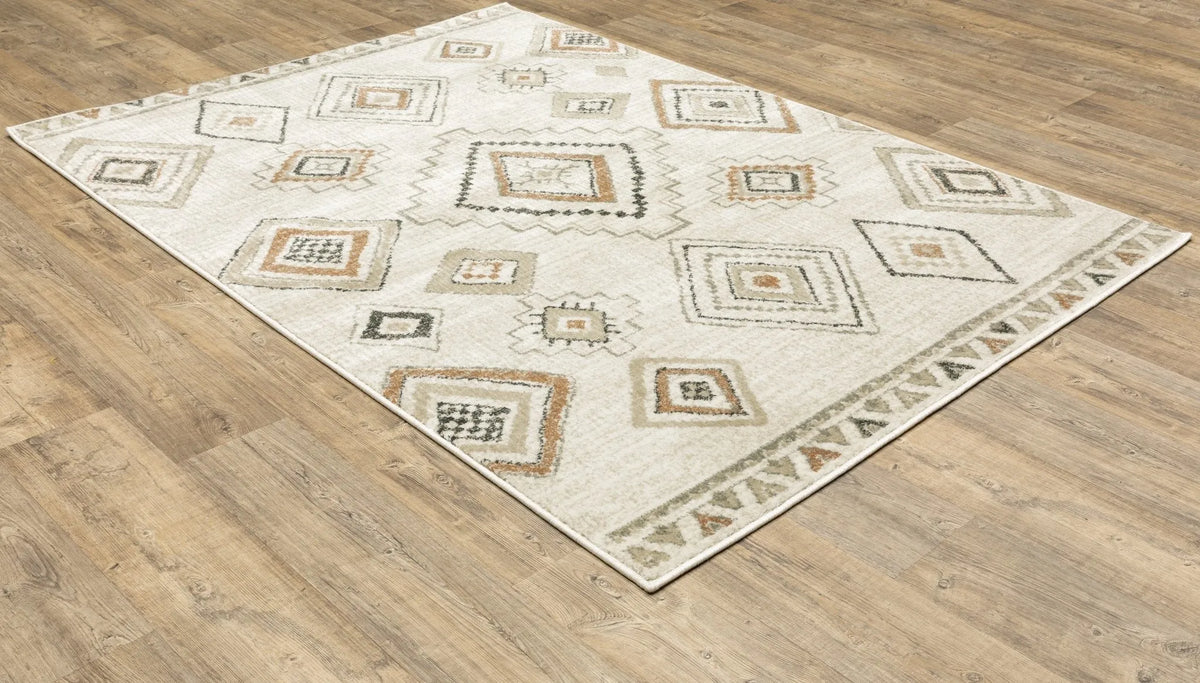 Georgia 660B Ivory/Orange Rug - Rug & Home