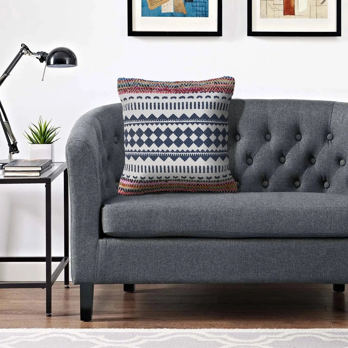 Globally Inspired Chindi LR07353 Throw Pillow