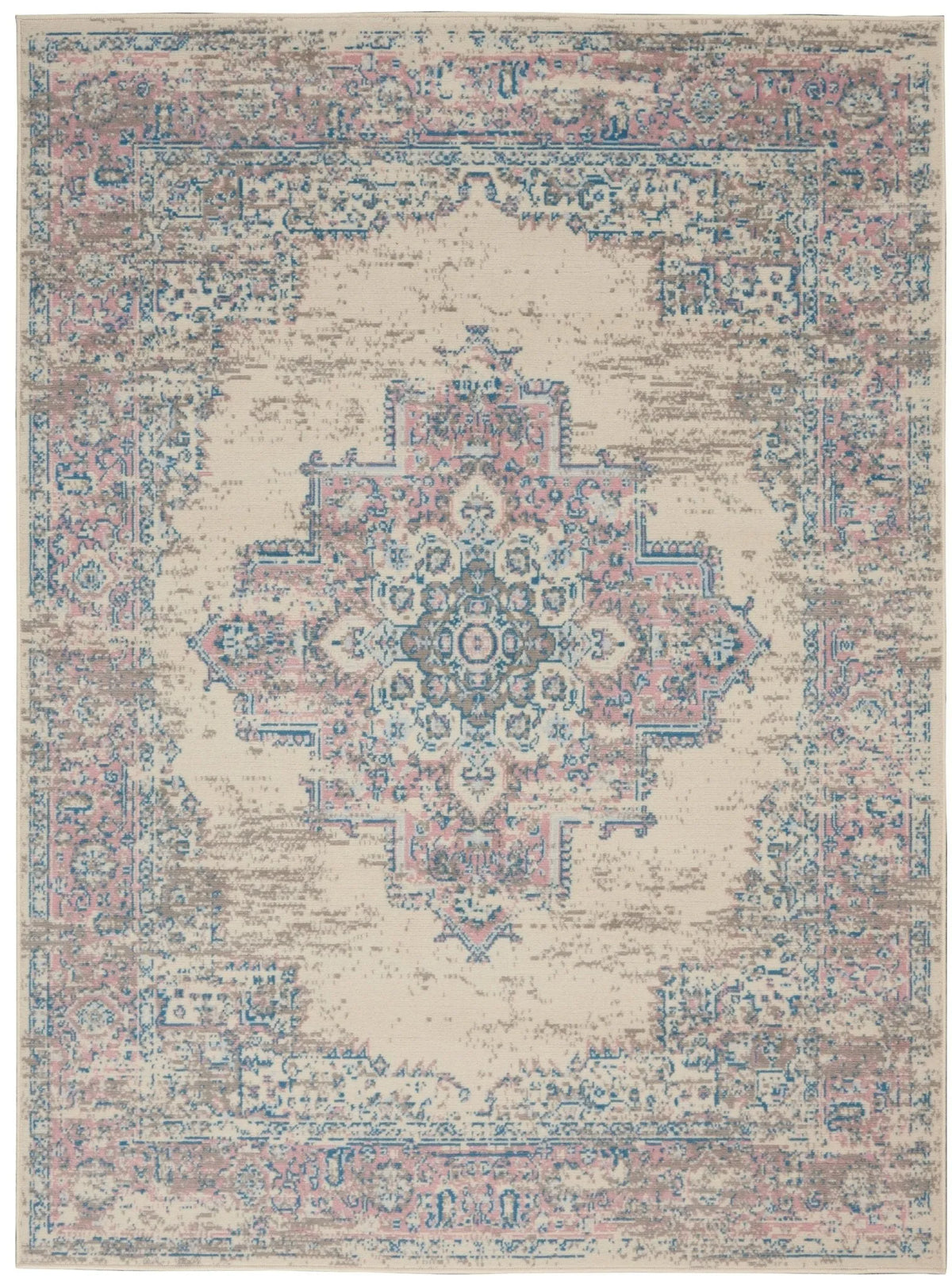 Grafix Grf14 Ivory Pink Rug - Rug & Home