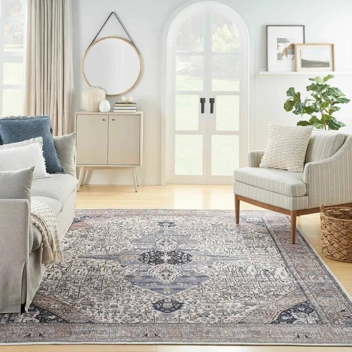 Grand Washables GRW05 Ivory/Blue Rug - Rug & Home