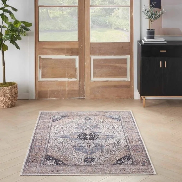 Grand Washables GRW05 Ivory/Blue Rug - Rug & Home