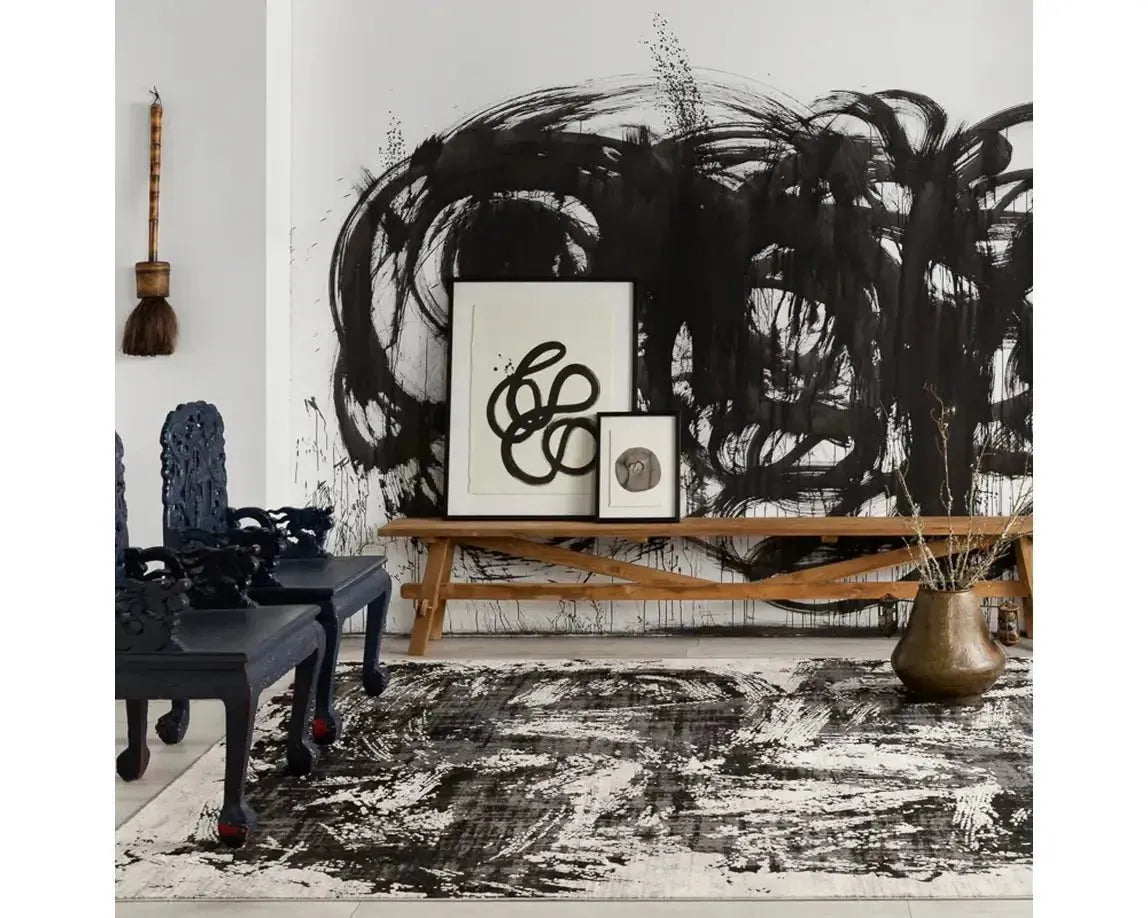 Graphite GRA02 Black/Cream Rug