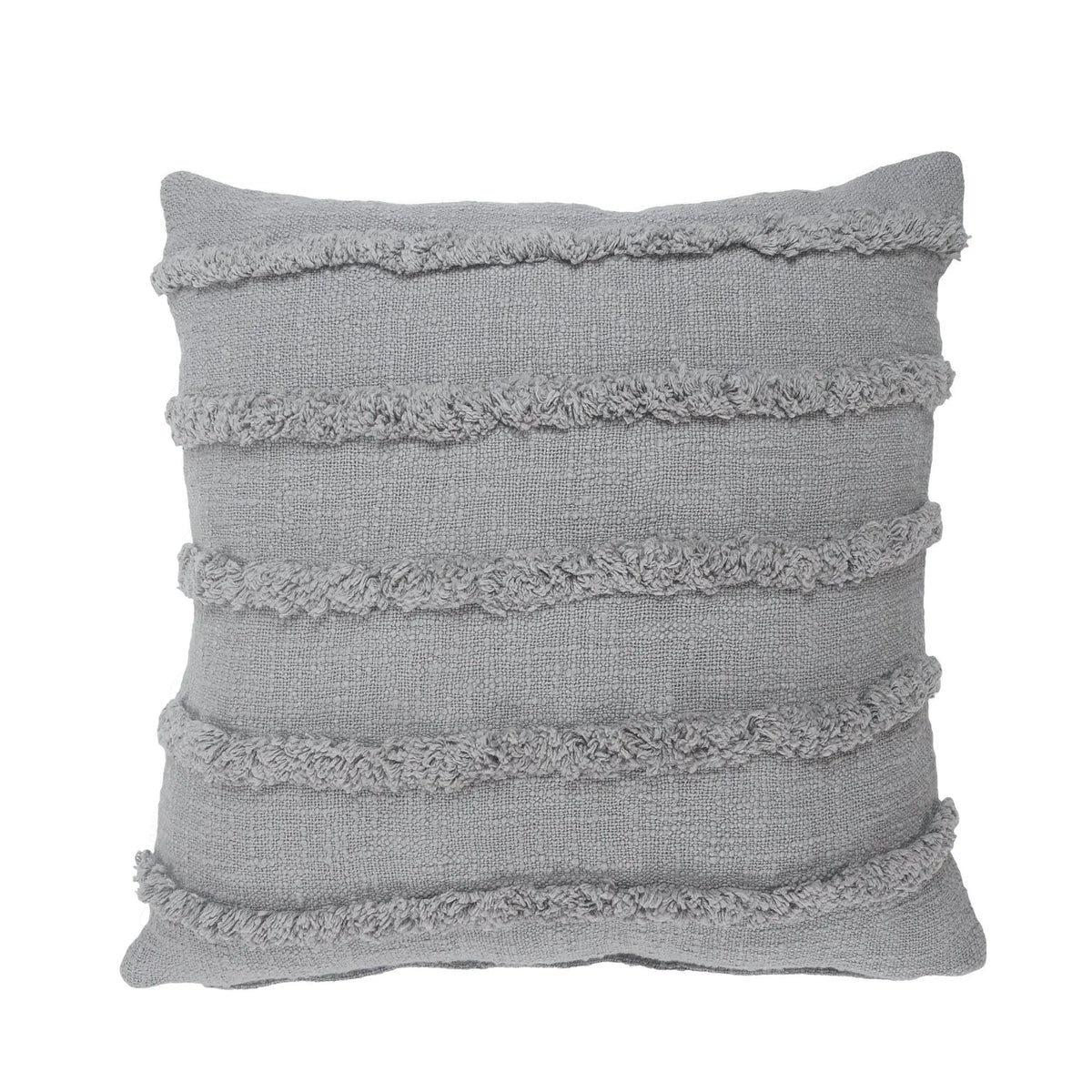 Gray Overtufted Solid LR07511 Throw Pillow