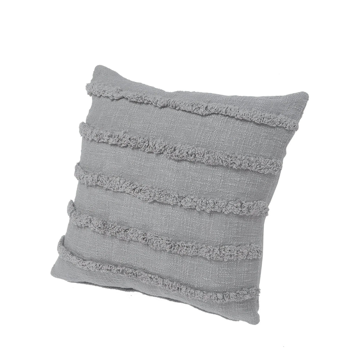 Gray Overtufted Solid LR07511 Throw Pillow