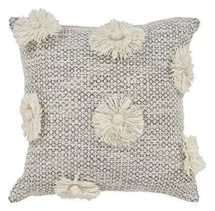 Gray Tassel LR07341 Throw Pillow