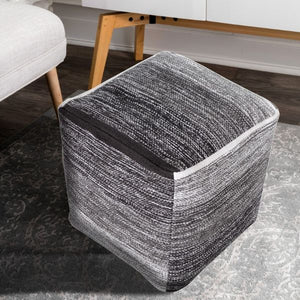Grayscale Cube LR99714 Pouf - Rug & Home