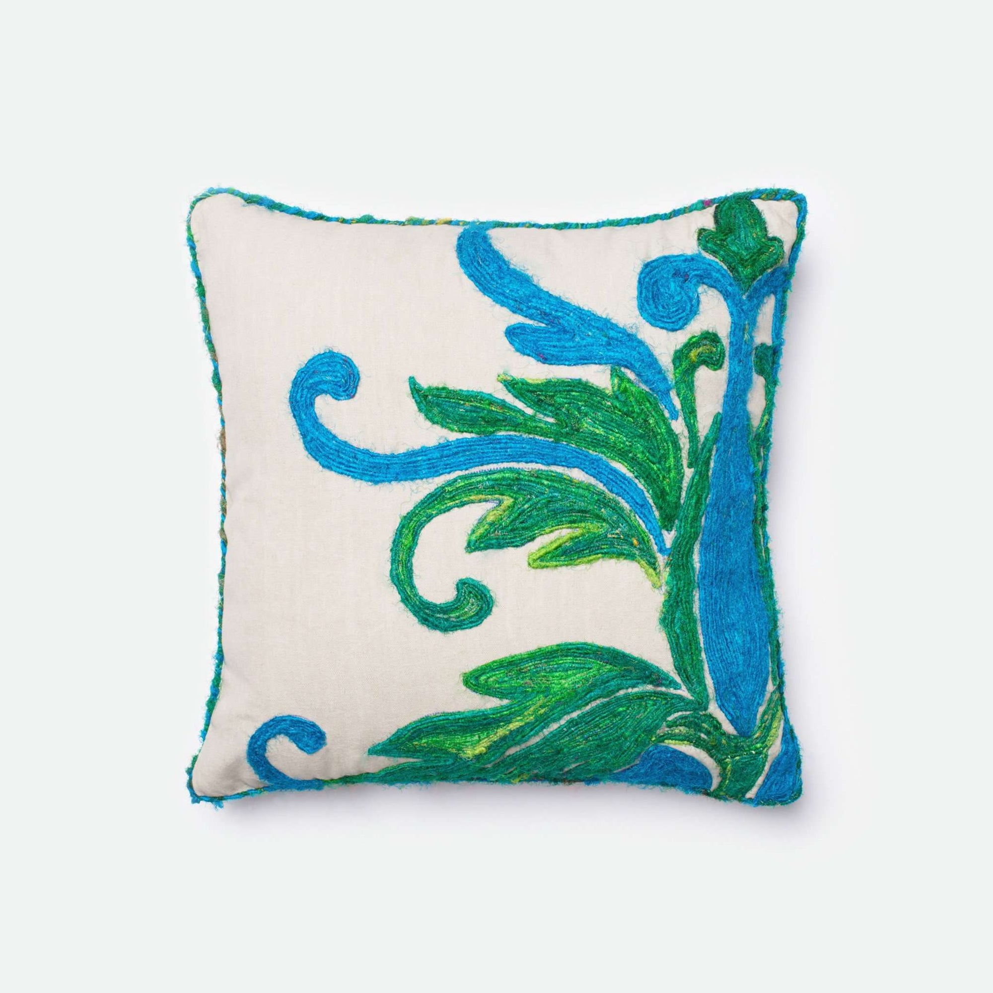 Green / Blue Square P0232 Pillow - Rug & Home