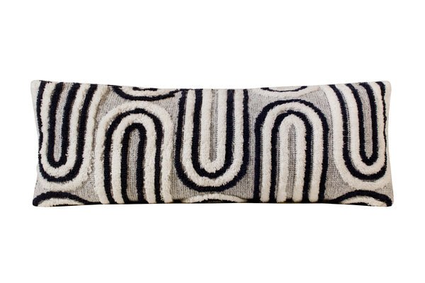 Groove 08243WHT White/Blue Pillow - Rug & Home