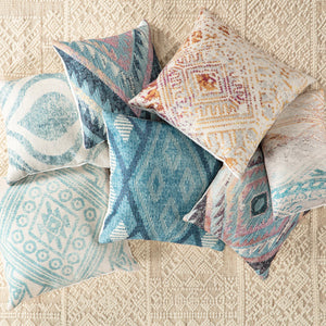Groove By Nikki Chu Grn02 Petra Blue/Multicolor Pillow - Rug & Home
