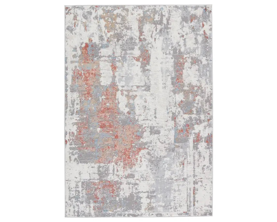 Grotto GRO01 Grey/Red Rug - Rug & Home