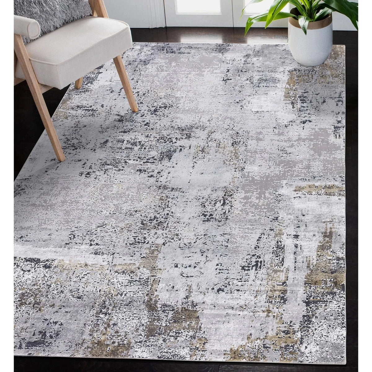 Hamilton HAM-5 Grey/Gold Rug