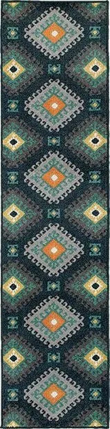 Hampton 4929B Navy / Grey Rug