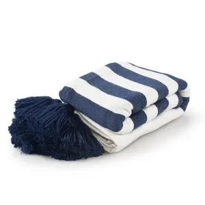 Harbor 80271TNV True Navy Throw Blanket - Rug & Home