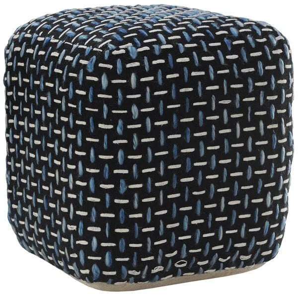 Havana 34022BLU Blue Pouf - Rug & Home