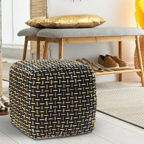 Havana 34023GOL Gold Pouf - Rug & Home