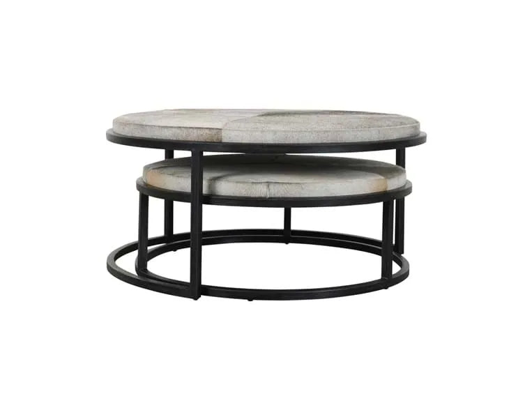 Hayword Nesting Coffee Tables Set of 2 Gray Hide - Rug & Home