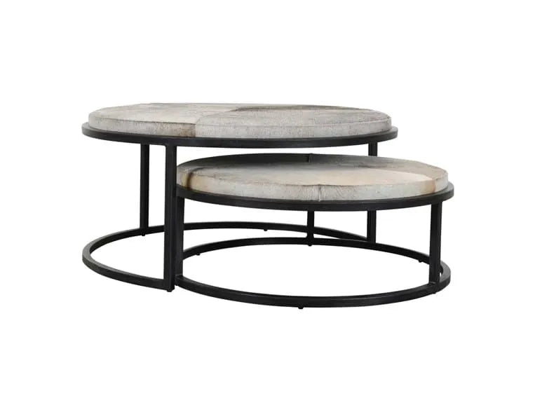 Hayword Nesting Coffee Tables Set of 2 Gray Hide - Rug & Home