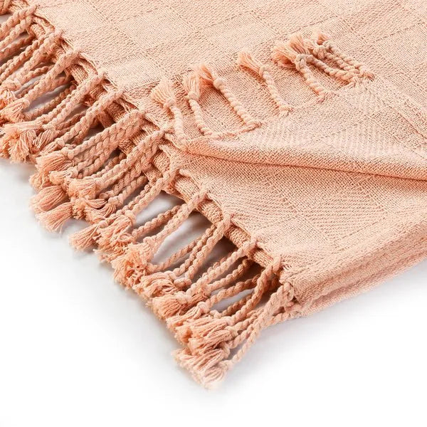 Heather 80213PCH Peach Throw Blanket - Rug & Home