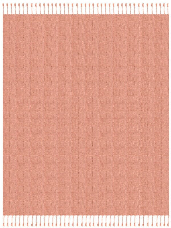 Heather 80214CPK Coral Pink Throw Blanket - Rug & Home