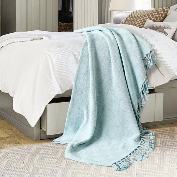 Heather 80215BGW Blue Glow Throw Blanket - Rug & Home