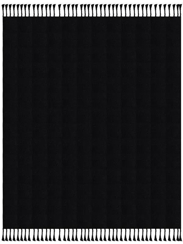 Heather 80264JEB Jet Black Throw Blanket